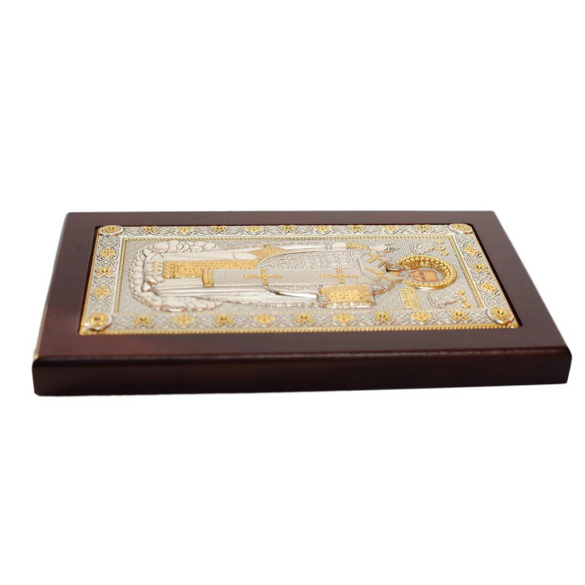 Срібна ікона Миколай Чудотворець 10,4х17,8 см, на повний зріст