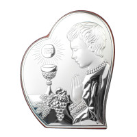 Срібна Ікона "Перше Причастя" 11,5х15см для хлопчика