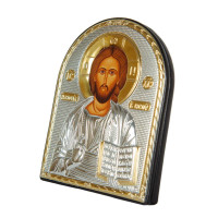 Ікона "Спаситель" срібний оклад у шкіряній оправі 15,5х12см 105 x 85