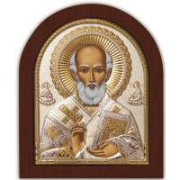 Св. Миколай Чудотворець 20х25 см срібний оклад із позолотою