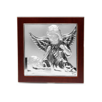 Дитяча Ікона Ангел Хранитель у сріблі 15x15см