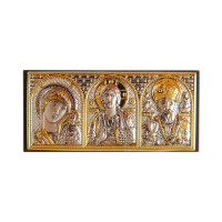 Ікона Триптих в автомобіль Казанська, Ісус, Миколай 3,5x7,5 см