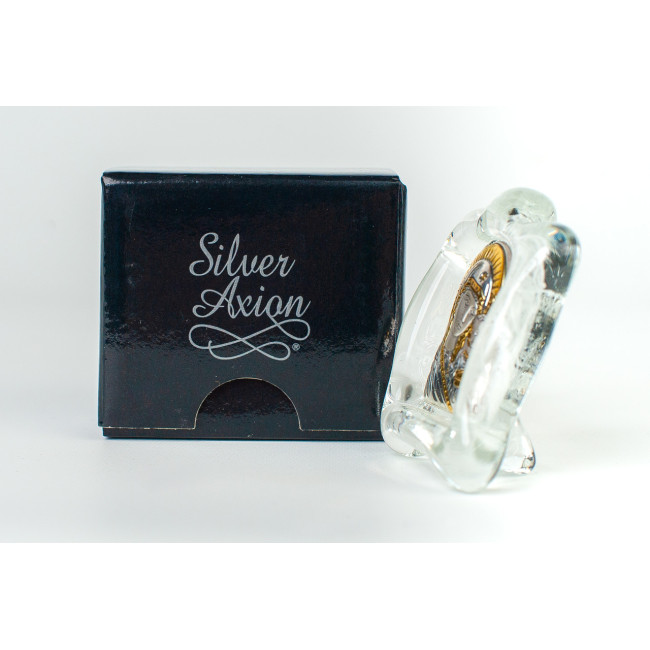 Казанська Богородиця. Ікона в білому склі Мурано 4,5х5см (срібний оклад)