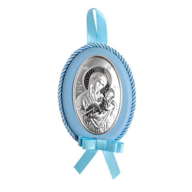 Подарунковий набір срібна рамка для фото 17х13см ікона на подушечці 10х5 см