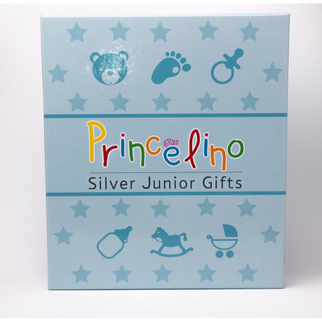 Фотоальбом Детский для мальчика 30,5х26см с Серебряной Рамкой в кожаной обгортке ( Греция )