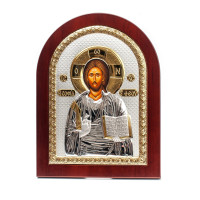 Ісус Христос Спаситель 20х25см, грецька срібна ікона