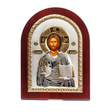 Ісус Христос Спаситель 20х25см, грецька срібна ікона