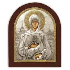 Ікона "Св. Ксенія Петербурзька" 11х13 см зі срібного окладу (Греція)