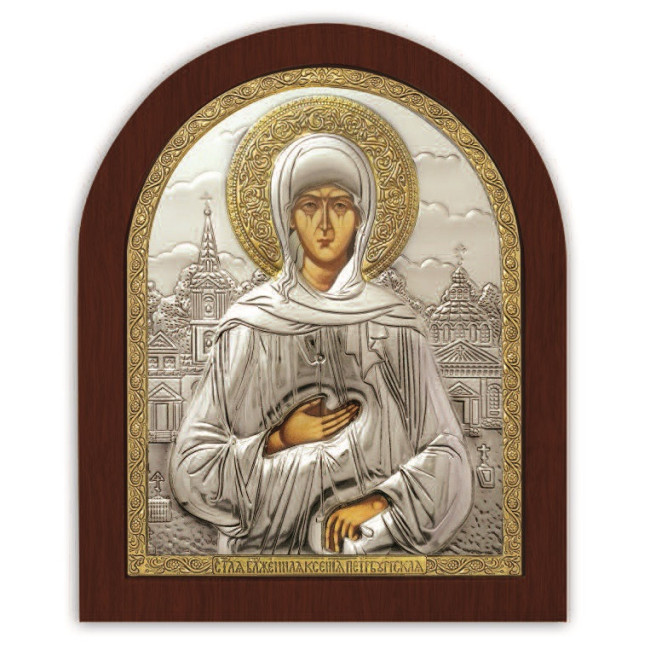 Ікона "Св. Ксенія Петербурзька" 11х13 см зі срібного окладу (Греція)
