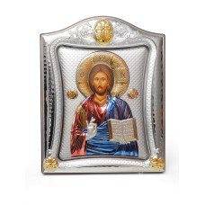Спаситель Ісус 20х25см Ексклюзивна Грецька срібна ікона під склом