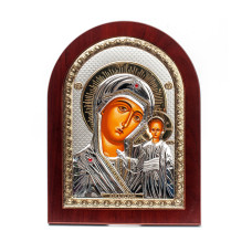 Ікона Казанська Божа Матір в срібному окладі з позолотою