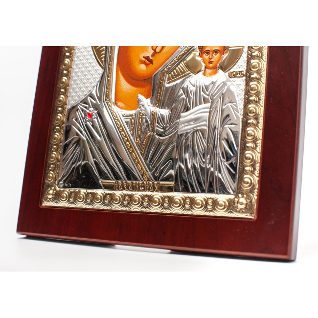 Ікона Казанська Божа Матір в срібному окладі з позолотою