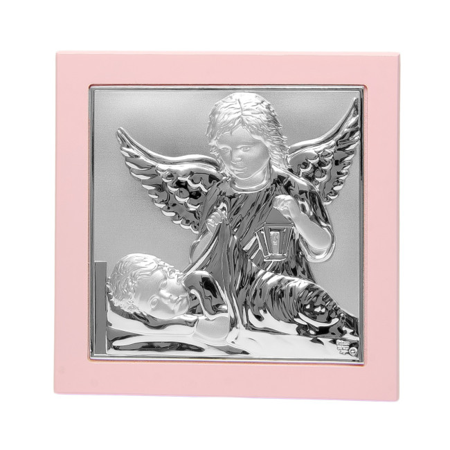 Ікона Ангела Охоронця та немовля 15x15см для дитини, дівчинці у подарунок