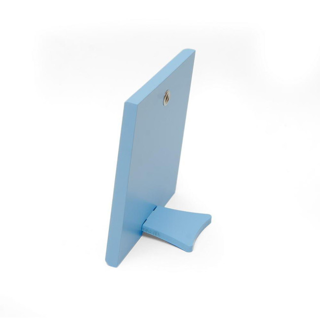 Детская Иконка Ангел Хранитель 15х15см в серебре, покрытая разноцветной эмалью, в синем дереве