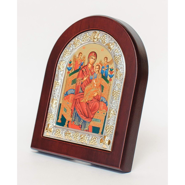 Ікона Божої Матері Всецариця 11х13см в срібній рамці