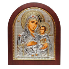 Єрусалимська Божа Матір 31х26 см Грецька ікона в сріблі та золоті (GOLD)