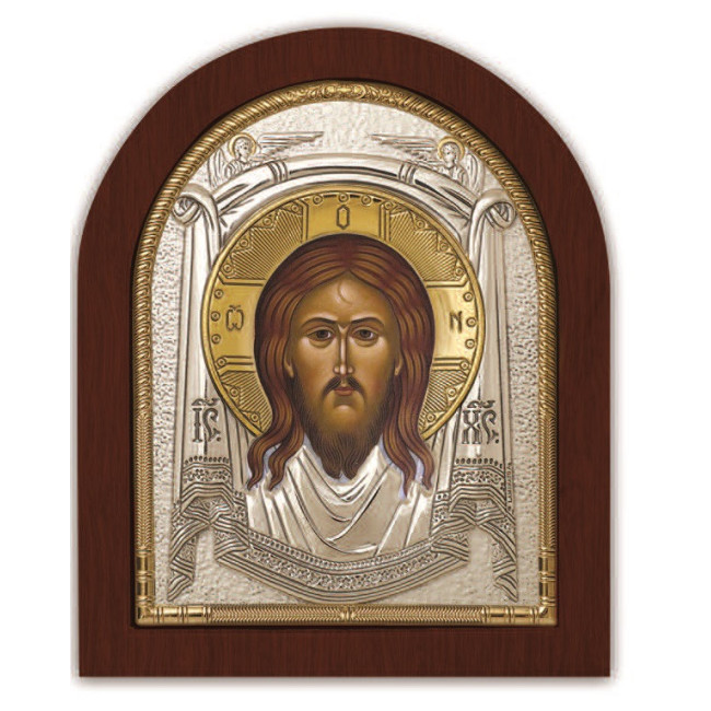 Ікона "Спас Нерукотворний" 11х13см у срібному окладі (Греція)