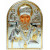Миколай Чудотворець, грецька ікона у сріблі з позолотою у шкірі 16,5х21,5см