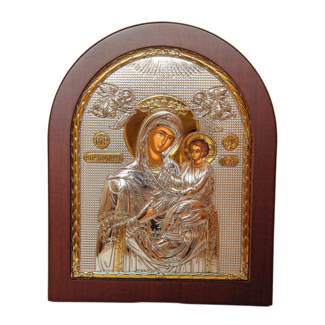 Скоропослушниця Божа Мати 13х11 см у сріблі 925 проби та позолоті (Греція)