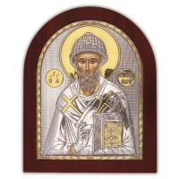 Ікона "Святий Спиридон" 15,6х19 см зі срібного окладу (Греція)