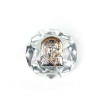 Ікона в Кришталі Казанська Богородиця 6,1х6,1 см срібна