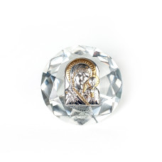 Ікона в Кришталі Казанська Богородиця 6,1х6,1 см срібна