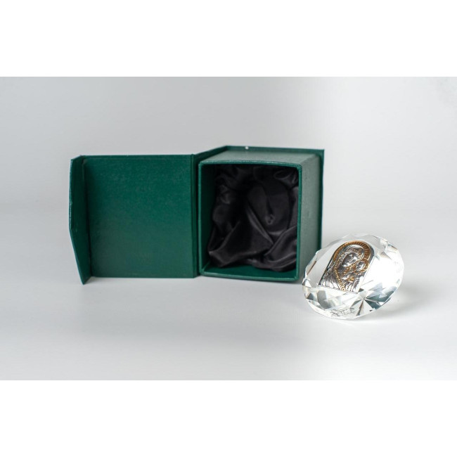 Ікона в Кришталі Казанська Богородиця 6,1х6,1 см срібна