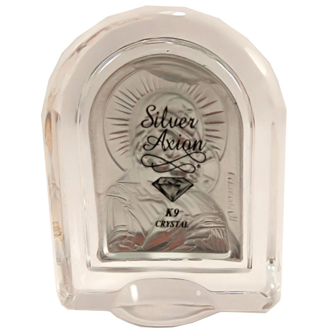 Ікона "Миколай Чудотворець" срібна в кришталі 68х84 мм