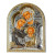 Ікона для сім'ї та будинку "Святе Сімейство" срібна в шкіряній оправі 15,5 х 12 см 105 x 85