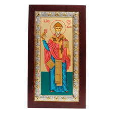 Св. Спиридон Тримифунтский 12,3x21,8см в полный рост, в серебряной рамке