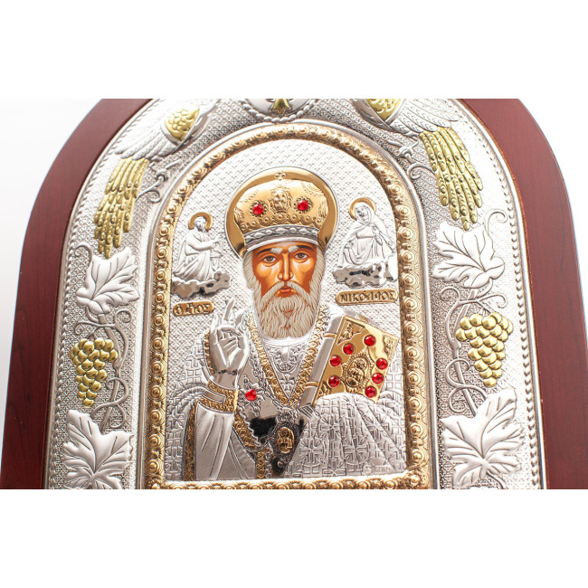Миколай Чудотворець 12x14см аркової форми на дереві