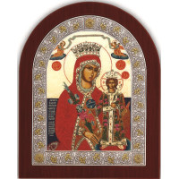 Ікона Божої Матері Нев'янучий цвіт 11х13 см в срібній рамці