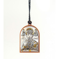 Срібна іконка на підвісці в автомобіль (срібло) 40х56 мм