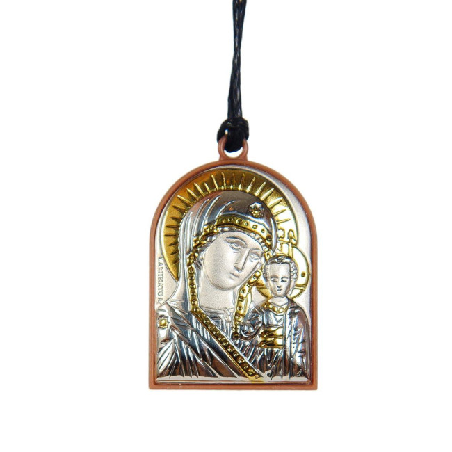 Срібна іконка на підвісці в автомобіль (срібло) 40х56 мм