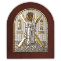 Икона святого Андрея Первозванного 15,6х19 см из чистого серебра (Греция)