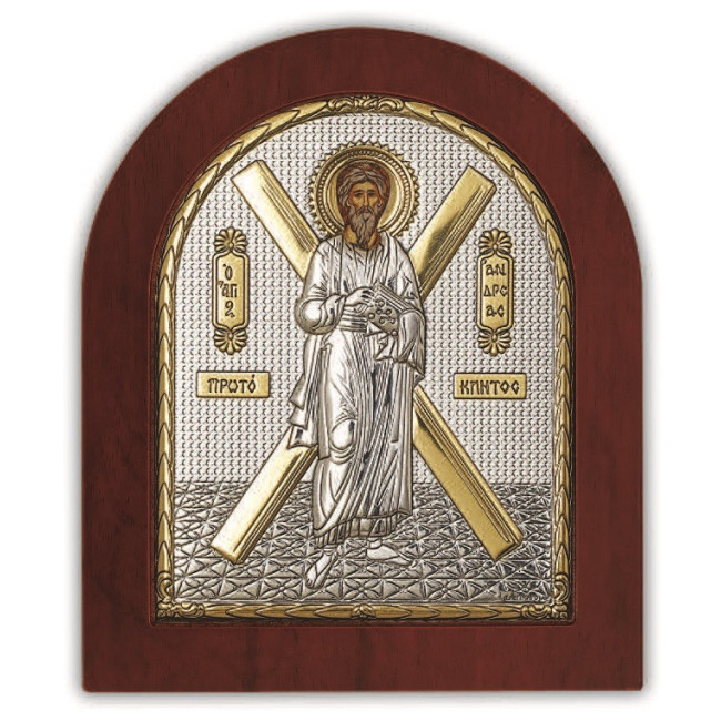 Ікона святого Андрія Первозваного 15,6х19 см з чистого срібла (Греція)