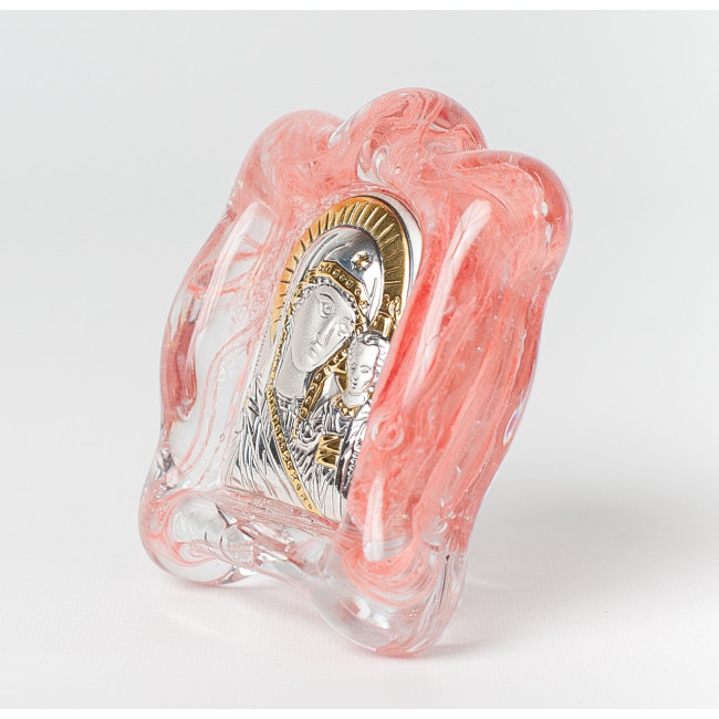 Ікона у Склі Мурано 4,5х5 см Казанська Богородиця (срібний оклад)