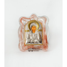 Ікона посріблена "Свята Матрона" в муранському склі 70х90 мм