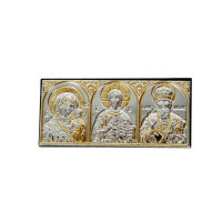 Ікона, триптих, іконостас в машину (автомобільна ікона) Silver Axion 10х4,6см