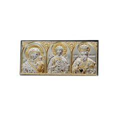 Ікона, триптих, іконостас в машину (автомобільна ікона) Silver Axion 10х4,6см