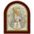 Срібна Ікона Остробрамської Божої Матері 5,2х6,8см арочної форми на дереві з рамкою EP1-067XAG/P