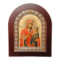 Иверская икона Божьей Матери 11х13 см  в серебряной рамке 925