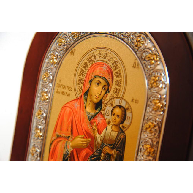 Іверська ікона Божої Матері 11х13 см у срібній рамці 925