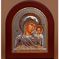 Казанська Божа Матір 13х15см Срібло 925 та позолота (GOLD)