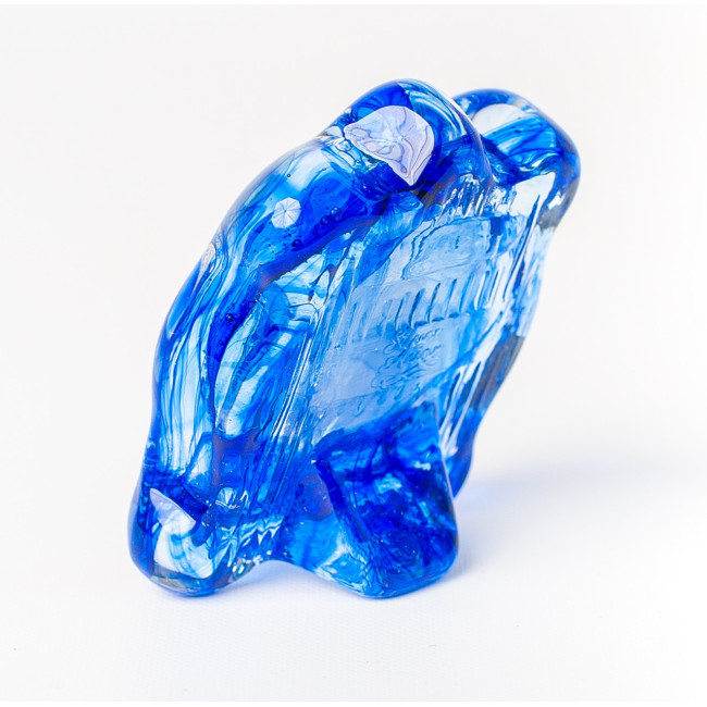 Казанська Богородиця. Ікона в блакитному склі Мурано 4,5х5 см срібний оклад