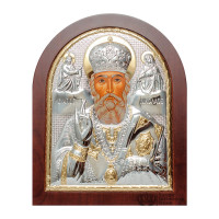 Св. Миколай Чудотворець 14,7х18см арочної форми на дереві