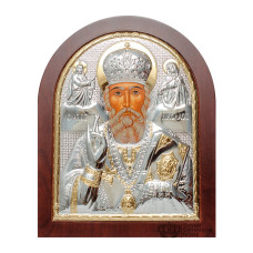 Св. Миколай Чудотворець 14,7х18см арочної форми на дереві