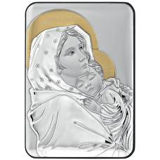 Мадонна з Немовлям  (Роберто Ферруцці). Срібна ікона 10х14см