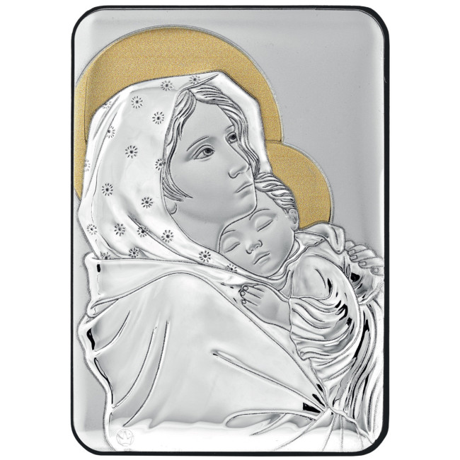 Мадонна з Немовлям  (Роберто Ферруцці). Срібна ікона 10х14см