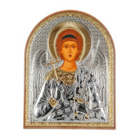 Икона Ангел Хранитель 5,8х7,5см в серебре в пластиковом киоте  ( Греция )